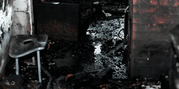 water damage after a fire